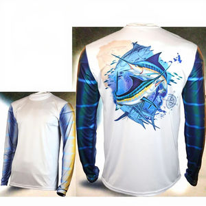 Camiseta de Pesca de Manga Larga de Secado Rápido con Estampado de Sublimación Personalizado de Alta Calidad, 100% Poliéster, Transpirable, OEM, Talla Grande - Product Image 2