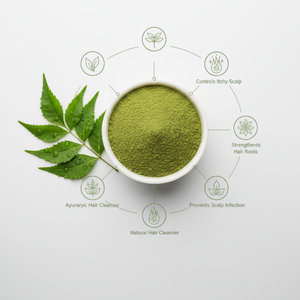 Poudre de feuilles de Neem vertes naturelles 50g, ingrédient cosmétique à base de plantes pour la croissance des cheveux et les cosmétiques, avec emballage personnalisé - Product Image 2