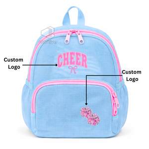 Cheerleading Mesh <b>Backpack</b> <b>Lightweight</b> Breathable Cheer Sports School Dance Practice Bag With Embroidered Logo - Product Image 4