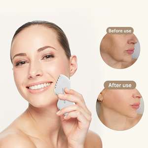 Raspador Gua Sha de acero inoxidable duradero de la mejor calidad, masajeador Facial ergonómico para aliviar el estrés, reducción de hinchazón Original - Product Image 5