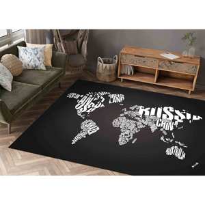 Alfombra con Mapa del Mundo: Alfombra Moderna Antideslizante con Estampado Decorativo, Alfombra de Chenilla - Product Image 3