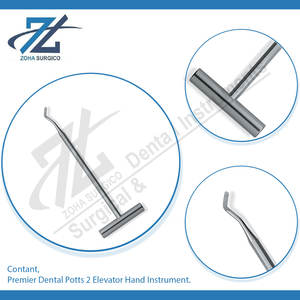 Juego de Elevadores Dentales Premier Dental Potts 2, Instrumento Manual de Elevación de Raíces, Mango de Acero Inoxidable, 03 Piezas, Certificado CE - Product Image 4