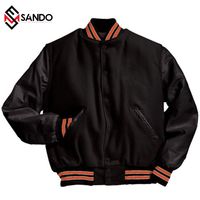 Veste de baseball en cuir PU noir de haute qualité personnalisée, logo en relief, style universitaire, parka réversible imperméable pour homme, été