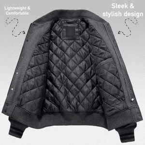 Chaqueta universitaria de béisbol de lana con bordado de palabras Patchwork con chaqueta universitaria de Campus de manga de cuero de PU de imitación - Product Image 2