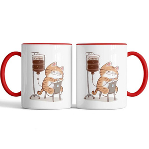Adorable Taza de cerámica con diseño de gato para café, té y chocolate caliente-Concepto de gatito durmiente - Product Image 1