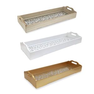 Pas cher Prix Laque Rectangulaire Service Plateau Salon Plateau Nourriture et Boisson Plateau De Service Décoration Bureau Table - Product Image 4