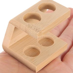 Porte brosse à dents en bambou 2 trous support en bois stylo affichage maquillage brosse support sourcil stylo support organisateur pour la maison - Product Image 5