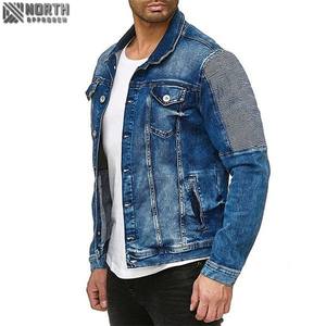 Nouveauté Veste en jean tendance Vente en gros Vestes en jean délavées bleues et noires personnalisées pour hommes Haute qualité-Veste en jean pour hommes - Product Image 3