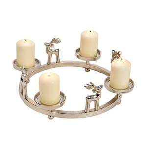 Silver Finished Small and <b>Large</b> Heart <b>Candle</b> Stand With Wood Bas Easy Portable Tabletop <b>Candle</b> Holder for Party Christmas Decor - Product Image 6