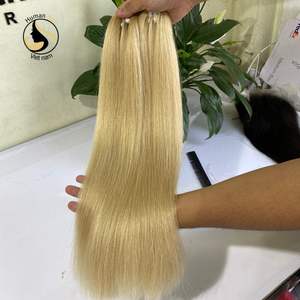 Extensiones de cabello humano liso de doble hueso, mechones de pelo virgen 613, venta al por mayor - Product Image 3