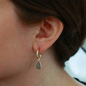 Boucles d'oreilles initiales en argent Sterling 925 de luxe bijoux initiaux en gemme bleue fine avec cadeau de Style à la mode mignon de kyanite naturelle - Product Image 2