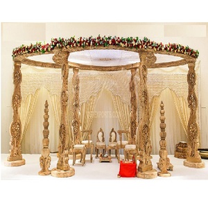 Nuevo Mandap de Madera con Decoración de Pavo Real, Estilo Paisley, Decoración de Mandap de Madera para Bodas Indias, Decoración de Mandap de Madera para Australia - Product Image 1