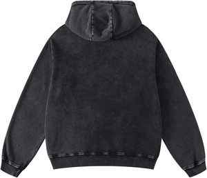 Sudaderas con Capucha Extra Grandes para Hombre, Lavado Ácido, 100% Algodón, Corte Regular, Forro Polar Impermeable, Estilo Urbano, Diseño Sólido, para Invierno - Product Image 2