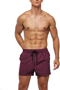 Nuevo estilo de verano playa traje de baño hombres Oem personalizado 100% algodón estampado corto liso deportes pantalones cortos para hombres - Product Image 3