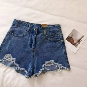 Pantalones cortos desgastados lavados de alta calidad para mujer, pantalones cortos vaqueros lisos con estilo para mujer, nuevos pantalones cortos de mezclilla de verano personalizados - Product Image 4