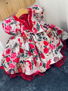 Vestido de malla exclusivo para niñas de alta calidad Patrón único Halter Muchas capas flotantes Respetuoso con el medio ambiente Transpirable OEM/ODM Fiesta - Product Image 2