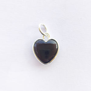 La mejor calidad, chapado en oro de 18 quilates, 12mm, Natural cuarzo ahumado, bisel de piedras preciosas, colgante fino en forma de corazón hinchado mínimo para mujer - Product Image 2