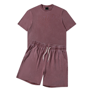 Nouvel Arrivage – Ensemble Survêtement Homme Été Simple et Ample, Col Rond, Couleur Unie, avec Logo Personnalisé – T-shirt et Short Minimalistes - Product Image 3