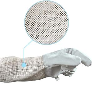 Venta al por mayor de alto rendimiento de cuero Premium apicultura guantes de seguridad de manga larga Anti-Sting personalizado ODM fábrica OEM - Product Image 3