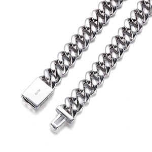 Collar Cubano de Diamantes Cultivados en Laboratorio DEF VS de 12 mm, Oro Blanco Real de 10K, Joyería Hip Hop, Cadena Cubana de Diamantes HPHT, Personalizado de Fábrica - Product Image 1