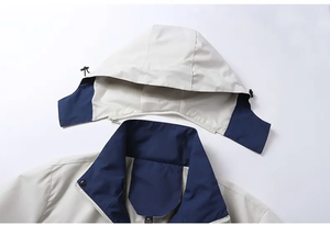 Veste coupe-vent d'extérieur à capuche zippée en toile imperméable écologique respirante avec logo personnalisé pour l'hiver de qualité supérieure pour hommes - Product Image 3