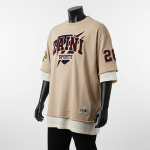 Camiseta de algodón de doble capa para hombre, estilo streetwear, con logo termotransferible, 100% algodón, corte holgado, estampada. - Product Image 5