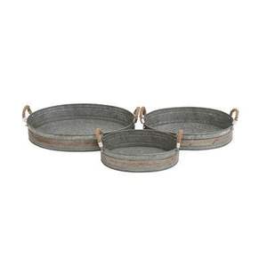Newest Design Round Metal Tin Food <b>Tray</b> <b>Large</b> Galvanized Tea and Coffee Server <b>Tray</b> Stylish and Durable Handmade in India - Product Image 2