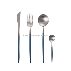 Elegant Style 18/10 <b>Flatware</b> <b>Set</b> With Blue Handle For Wedding Restaurant - Product Image 5