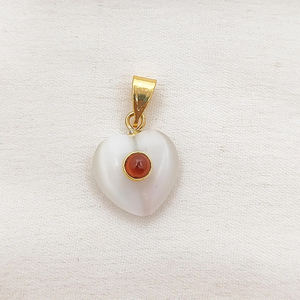 Pendentif Breloque Cœur Gonflé Œil de Chat 14mm Plaqué Or Argent Sterling 925 Fait Main Bijoux Œil de Chat Breloque Cœur Gonflé - Product Image 3