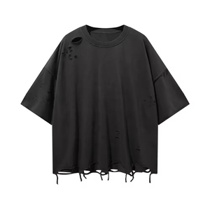 เสื้อยืดผ้าฝ้าย100% แบบกำหนดเองสำหรับผู้ชายเสื้อยืดแฟชั่นแนวสตรีทเสื้อยืดลำลองและทรงหลวมออกแบบได้ตามต้องการ - Product Image 1