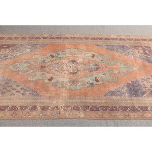 Alfombra Turca de 4.2x8 pies, Alfombra Vintage Decorativa, Alfombra Geométrica Bronce - Product Image 3