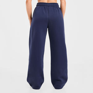 Joggers en molleton de coton pour femmes Logo personnalisé Coupe ample Pantalon de survêtement à jambe droite avec jambe large Automne Sports Gym Utilisation Motif solide - Product Image 3