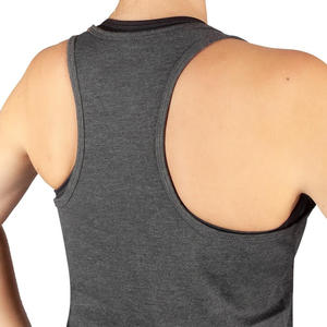 Débardeur de sport pour femmes OEM, gris, en coton, t-shirt d'entraînement, étiquette privée disponible - Product Image 4