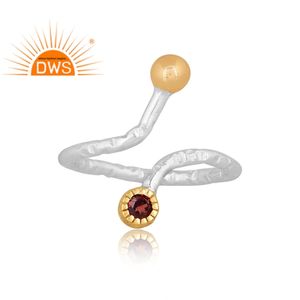 Latest Design Fine Sterling <b>Silver</b> Natural <b>Garnet</b> Gemstone Adjustable <b>Ring</b> Custom Jewelry Manufacturer - Product Image 3