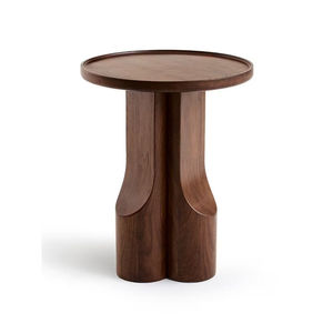 Table d'appoint moderne en chêne massif blanchi avec plateau en métal, décoration de salon, meubles au prix de gros - Product Image 5