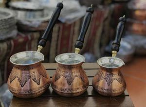 Cafetière turque en cuivre fantaisie avec poignée en bois, vaisselle en gros, tasse à café, décoration de table pour la maison, la cuisine, le restaurant, l'hôtel, les fêtes - Product Image 2