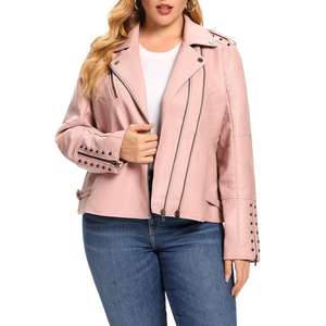Chaqueta de Cuero para Mujer, Estilo Nuevo, a la Moda, al por Mayor, Informal, Cortavientos, de Invierno, Chaquetas de Cuero para Mujer, Servicio OEM, Personalizado - Product Image 4