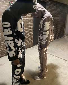 กางเกงวอร์มผู้ชายผ้าคอตตอน100% 450แกรมสำหรับผู้ชายชุดวอร์มปักลายแนวสตรีท - Product Image 3