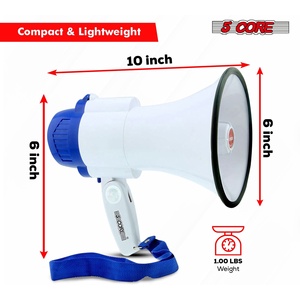 5 Core Megaphone 30W Bull Horn PA <b>Speaker</b> w 800 Yards Range Loud Siren Voice <b>Amplifier</b> Portable - Product Image 3