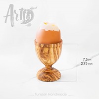 ArtisRaw Vente chaude Porte-œufs et tasses en bois d'olivier vintage sculpté à la main - Décoration d'intérieur - Vente en gros