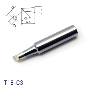 Punta de soldador de cobre sin oxígeno Hakko T18-C3 Shape-3C con conector deslizante para soldadura por arrastre y aplicaciones de pre-estañado - Product Image 1