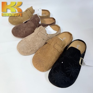 Mules en daim et cuir PU pour femmes, style Birkenstock, motif de feux d'artifice brodés - Product Image 3