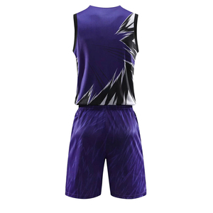 Uniforme de basket-ball imprimé grande taille absorbant la transpiration, séchage rapide, double couche, personnalisable, vêtements d'équipe - Product Image 3