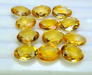 พลอยซิทรีนธรรมชาติทรงรี6x8มม. พลอยกุหลาบตัดสำหรับทำเครื่องประดับ - Product Image 1