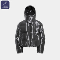 Yufan Custom 2023 Metal Liquid Down Jacket Manteau en duvet technique pour hommes Veste en duvet à capuche