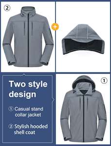 Venta al por mayor Softshell impermeable chaqueta cortavientos a prueba de viento transpirable y chaqueta de rendimiento al aire libre - Product Image 4