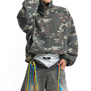 Fabricants de vêtements personnalisés OEM Streetwear vintage 100% sweat à capuche camouflage brodé de haute qualité pour hommes - Product Image 1