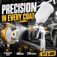 Pistolet à air comprimé DJY S-400 600ml Corps en aluminium Buse de 1,4 mm pour la retouche automobile