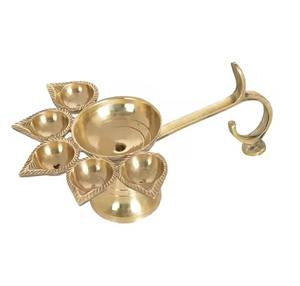 Handmade Brass Diya for Diwali Temple Pooja Room Indian Traditional <b>Oil</b> <b>Lamp</b> for Spiritual Home Decor Use - Product Image 3