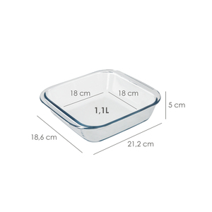 Teglia Quadrata in Vetro, 1,1 Litri, 18x18 cm. - Product Image 2